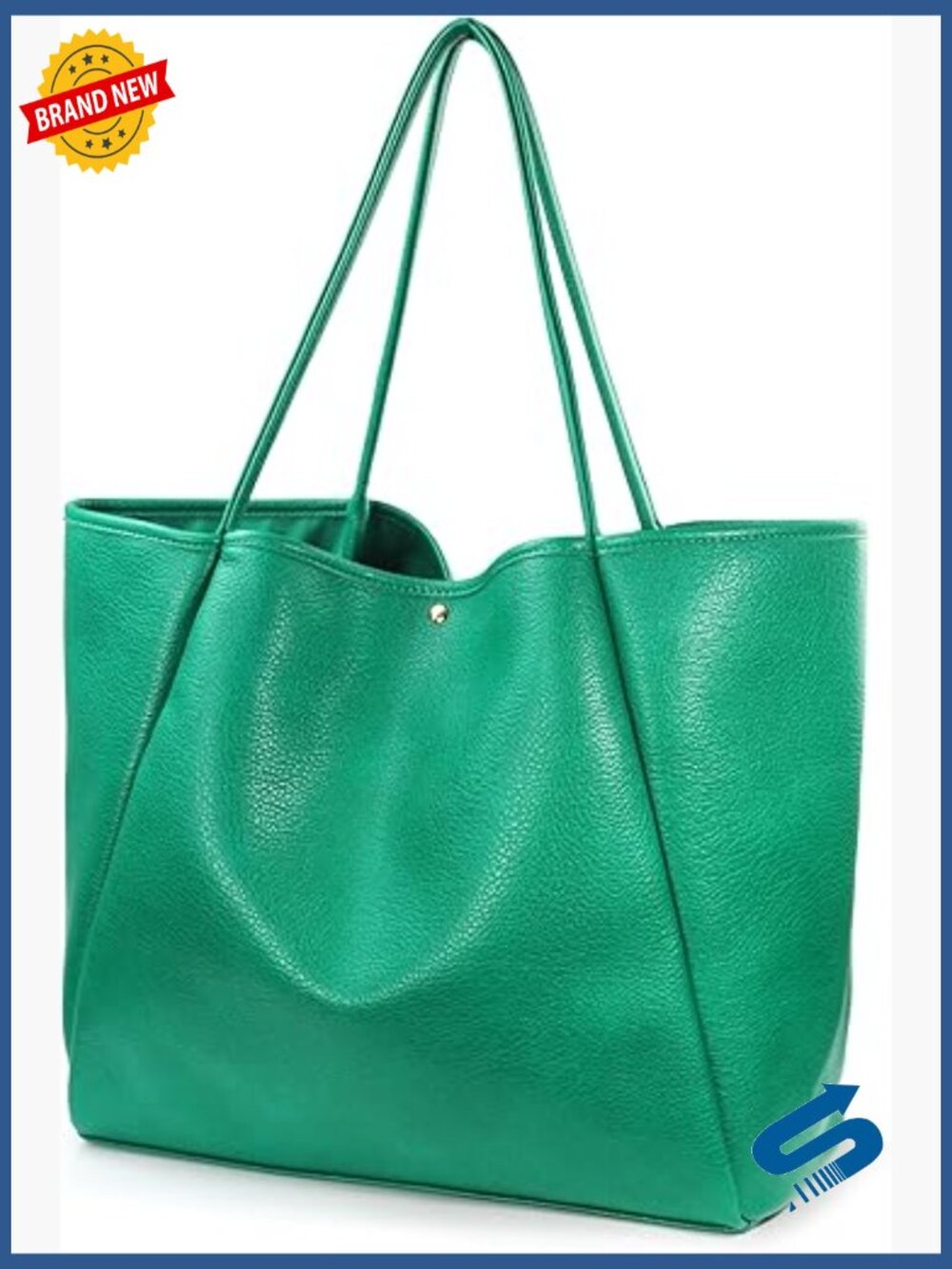Oversized PU Leather Tote Bag Weekender Travel Purse Spacious Shopper